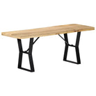 Industriële houten bankje voor keuken en eettafel van massief mangohout - Bruin / 110 cm - Keuken- & eettafelbanken