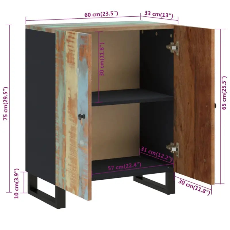 Industriële houten dressoir van massief gerecycled hout - 1 / massief gerecycled hout - Dressoirs & buffetkasten