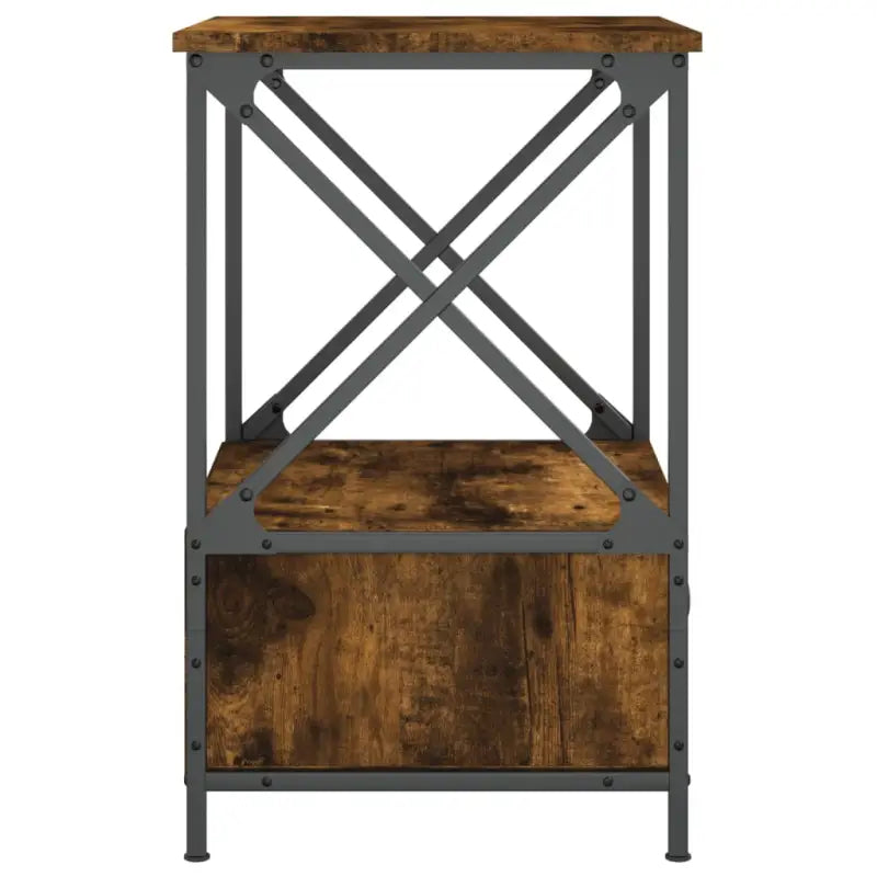 Industriële nachtkastje biedt duurzaamheid met bewerkt hout en verstelbare poten - Nachtkastjes