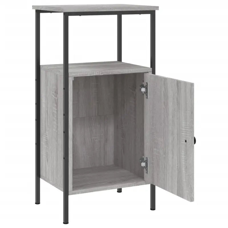 Industriële nachtkastje met bewerkt hout en verstelbare poten - Nachtkastjes