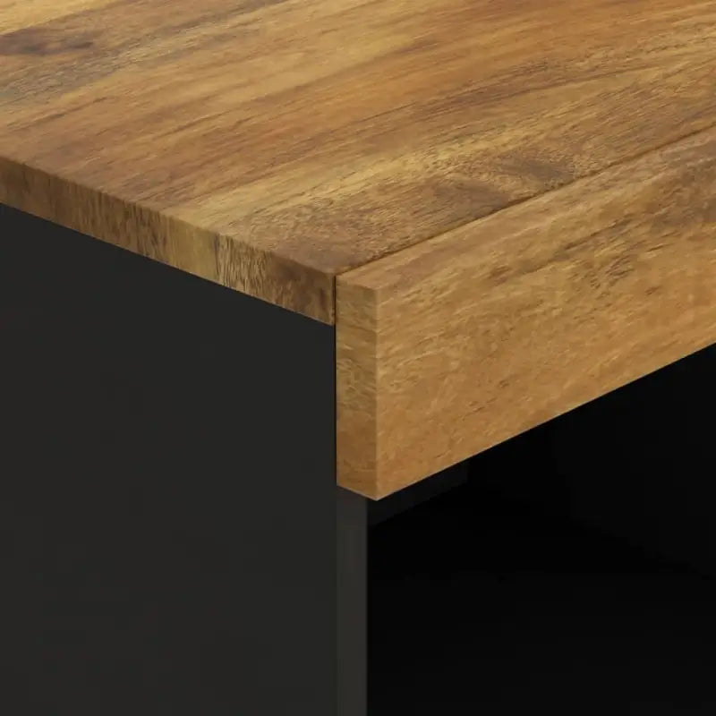 Industriële nachtkastje met massief mangohout en ijzeren poten - Nachtkastjes