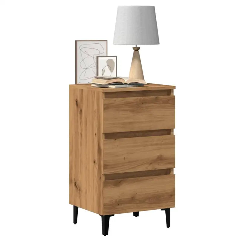 Industriële nachtkastjes met metalen poten voor een chique interieur - artisanaal eikenkleurig / 1 - Nachtkastjes