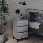 Industriële nachtkastjes met metalen poten voor een chique interieur - Grijs sonoma / 1 - Nachtkastjes