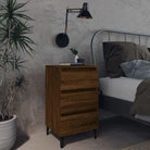 Industriële nachtkastjes met metalen poten voor een chique interieur - bruin eikenkleur / 1 - Nachtkastjes