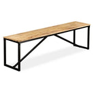 Industriële opbergbank met massief mangohout en stalen poten - Bruin / 160 x 35 x 45 cm - Opberg- & halbankjes