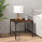 Industriële salontafel met bewerkt hout en aanpasbare poten - bruin eikenkleur / 40 x 40 x 35 cm / 1 - Salontafels