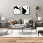 Industriële salontafel met bewerkt hout en aanpasbare poten - Grijs sonoma / 40 x 40 x 35 cm / 2 - Salontafels