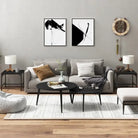 Industriële salontafel met bewerkt hout en aanpasbare poten - Zwart / 40 x 40 x 35 cm / 2 - Salontafels