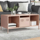 Industriële salontafel met koudgewalst staal en verstelbare schroefpoten - Roze / 1 - Salontafels