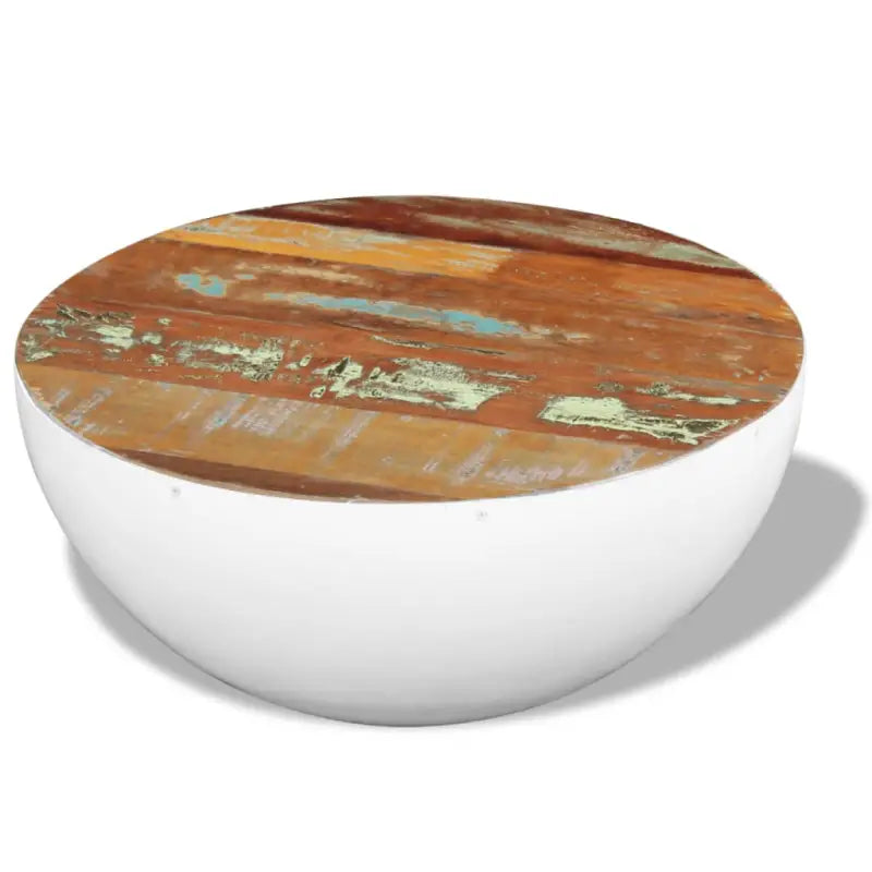 Industriële salontafel van massief gerecycled hout met unieke onderkant - Wit / 60 x 30 cm / 1 - Salontafels