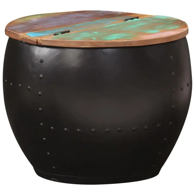 Industriële salontafel van massief gerecycled hout met unieke onderkant - Multikleur / 53 x 43 cm / 1 - Salontafels