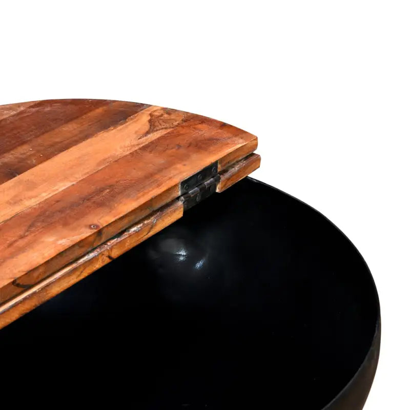 Industriële salontafel van massief gerecycled hout met unieke onderkant - Salontafels