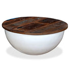 Industriële salontafel van massief gerecycled hout met unieke onderkant - Wit / 60 x 27 cm / 1 - Salontafels