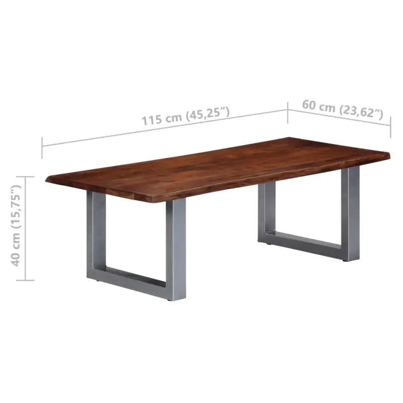 Industriële stijl salontafel van massief acaciahout met natuurlijke vorm - Salontafels