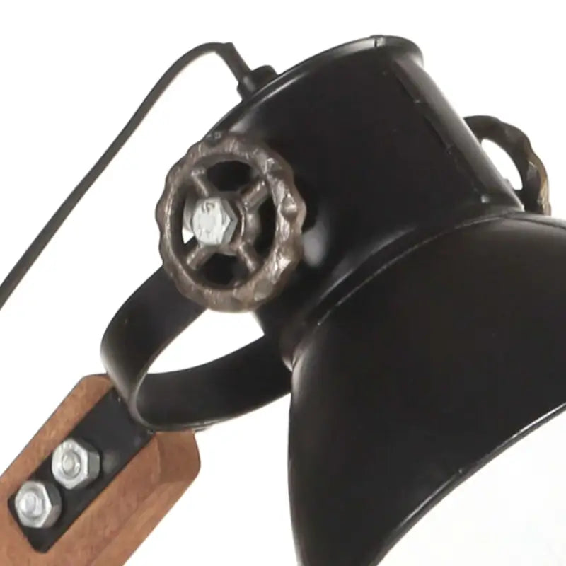 Industriële tafellamp met mangohouten arm en zwarte afwerking - Lampen