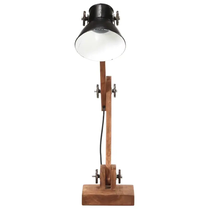 Industriële tafellamp met mangohouten arm en zwarte afwerking - Lampen
