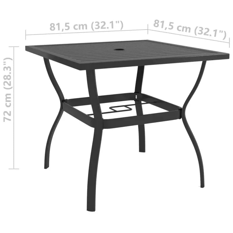 Industriële tuintafel met gelat design van Gepoedercoat Staal - Tuintafels