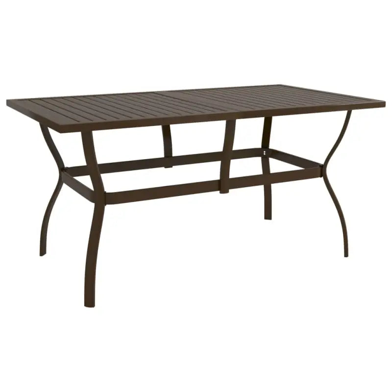 Industriële tuintafel met gelat design van Gepoedercoat Staal - Bruin / 140 x 80 x 72 cm / 1 - Tuintafels