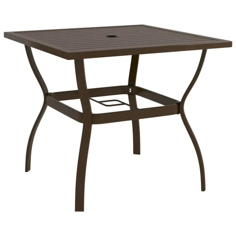 Industriële tuintafel met gelat design van Gepoedercoat Staal - Bruin / 81.5 x 81.5 x 72 cm / 1 - Tuintafels