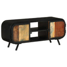 Industriële tv-meubel in gerecycled hout met vintage charme - Bruin en groen / 1 / 110 cm - Tv-meubels