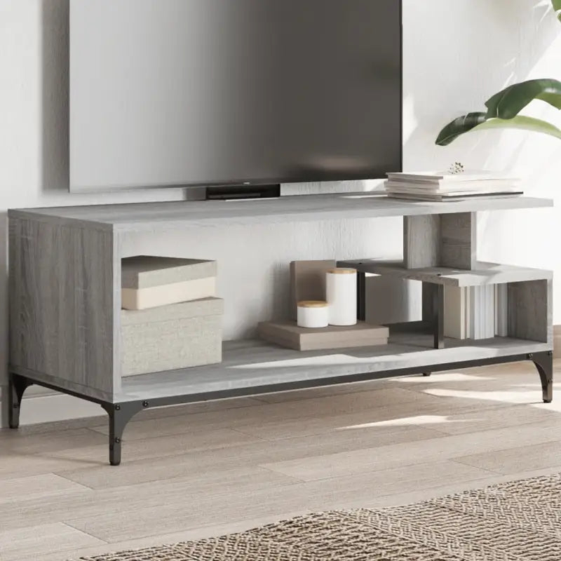Industriële tv-meubel in Grijs Sonoma met gepoedercoat staal - Grijs sonoma / 1 - Tv-meubels