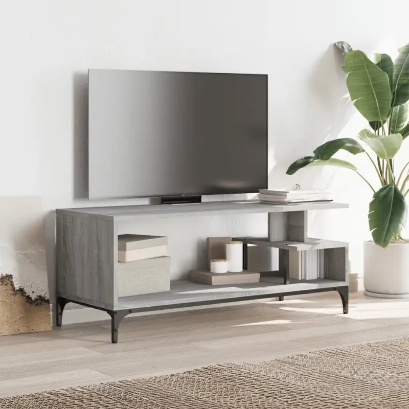 Industriële tv-meubel in Grijs Sonoma met gepoedercoat staal - Tv-meubels