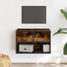 Industriële TV-Meubel van Bewerkt Hout met Stalen Frame - Gerookt eiken / 1 / 60 cm - Tv-meubels