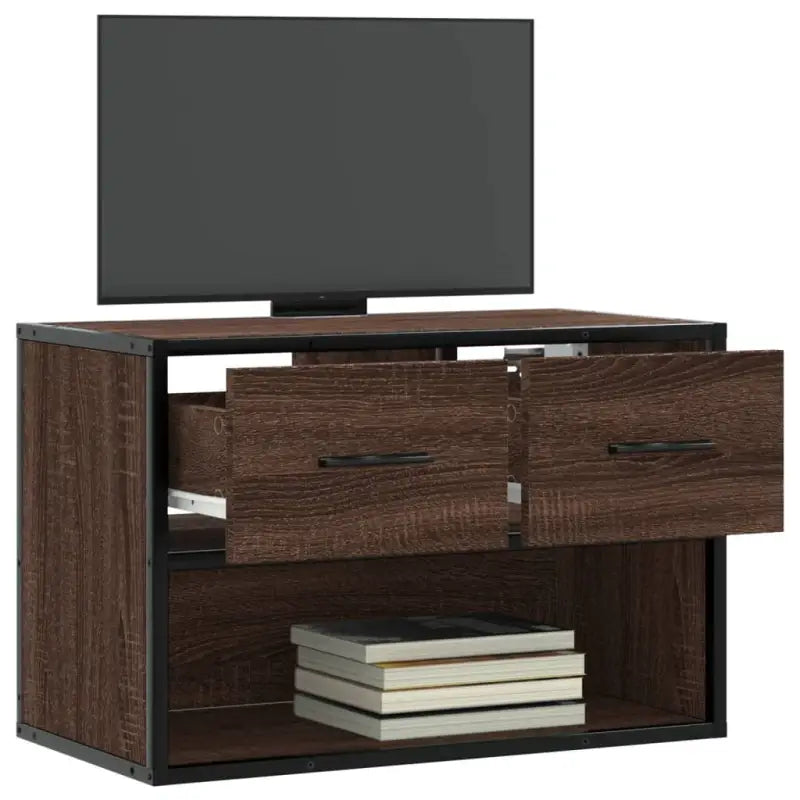 Industriële TV-Meubel van Bewerkt Hout met Stalen Frame - Tv-meubels