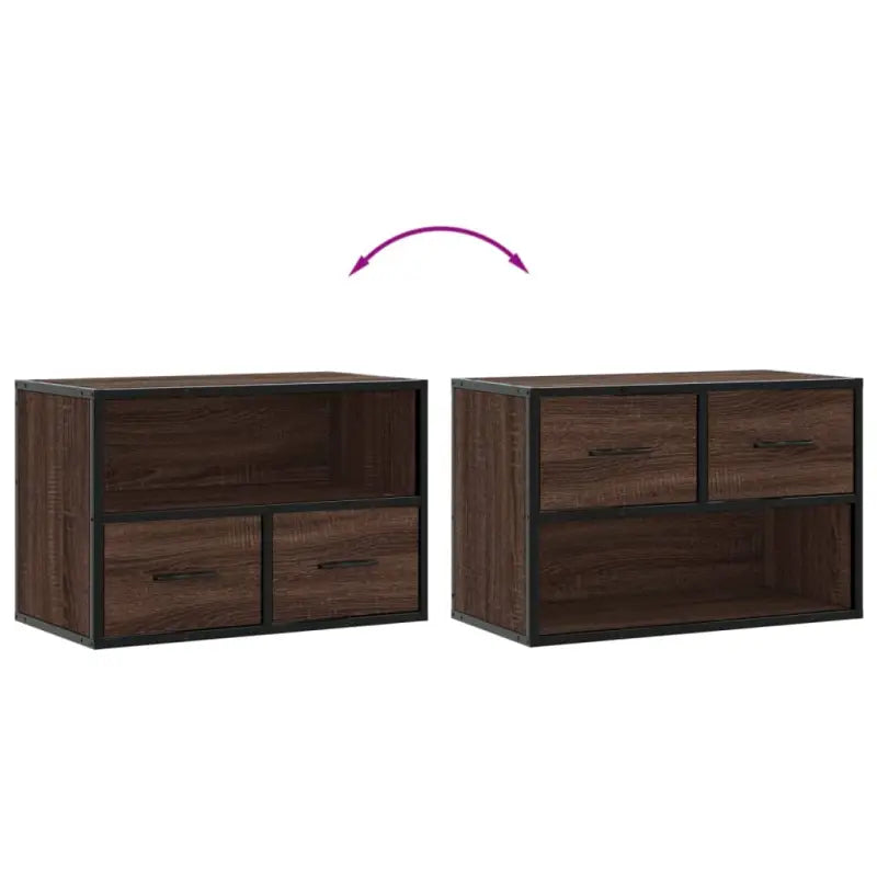 Industriële TV-Meubel van Bewerkt Hout met Stalen Frame - Tv-meubels