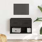 Industriële TV-Meubel van Bewerkt Hout met Stalen Frame - Zwart / 1 / 60 cm - Tv-meubels