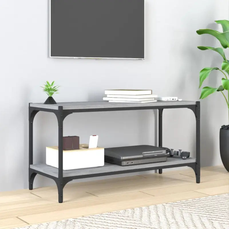 Industriële tv-meubel van bewerkt hout voor een stijlvolle woonkamer - Grijs sonoma / 1 / 80 cm - Tv-meubels