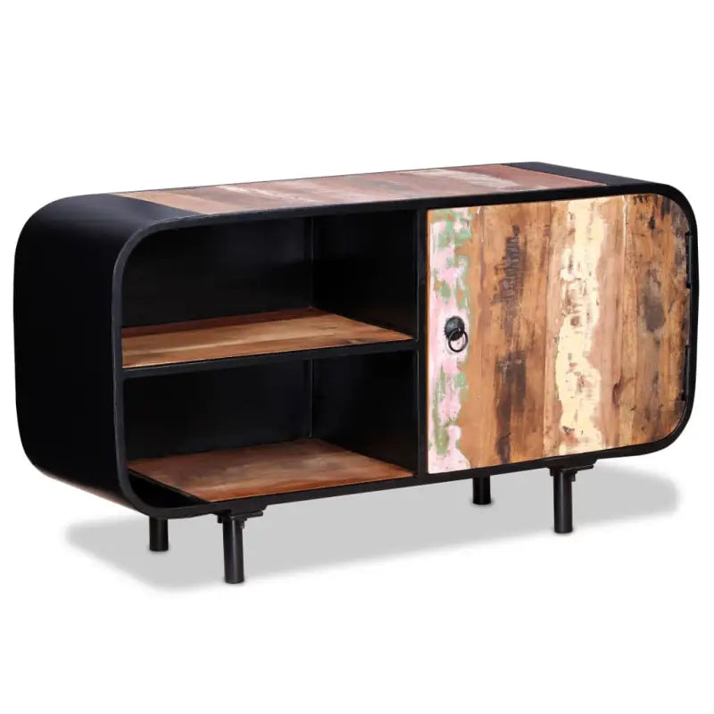 Industriële Tv Meubel van Gerecycled Hout met Vintage Charme - Bruin en groen / 1 - Tv-meubels