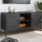 Industriële tv-meubel van robuust staal voor woon en slaapkamer - Zwart / 1 - Tv-meubels