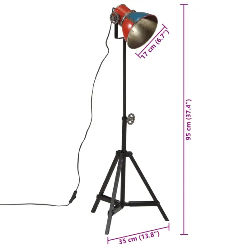 Industriële vloerlamp met E27 fitting voor een opvallende inrichting - Lampen