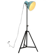 Industriële vloerlamp met verweerd blauw E27 fitting - Lampen