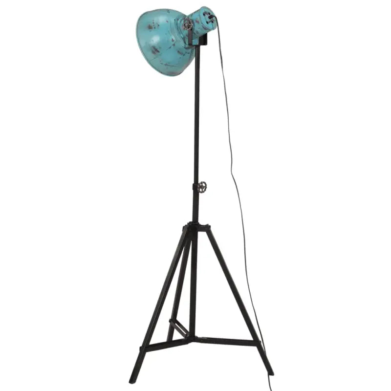 Industriële vloerlamp met verweerd blauw E27 fitting - Lampen
