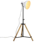 Industriële vloerlamp van massief mangohout met E27 fitting - Wit / 1 - Lampen