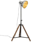 Industriële vloerlamp van massief mangohout met E27 fitting - Zilver / 1 - Lampen