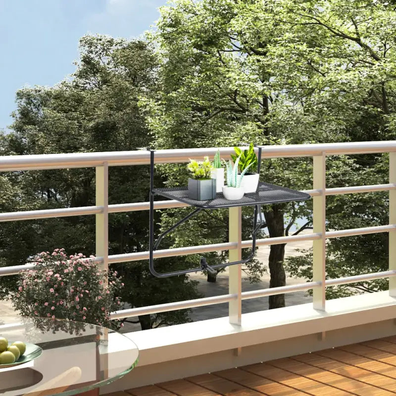Inklapbare balkontafel voor tuin terras en balkon - Zwart / 1 - Tuintafels