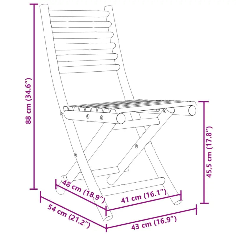 Inklapbare Bamboe Tuinstoelen voor Buiten en Terras - Tuinstoelen