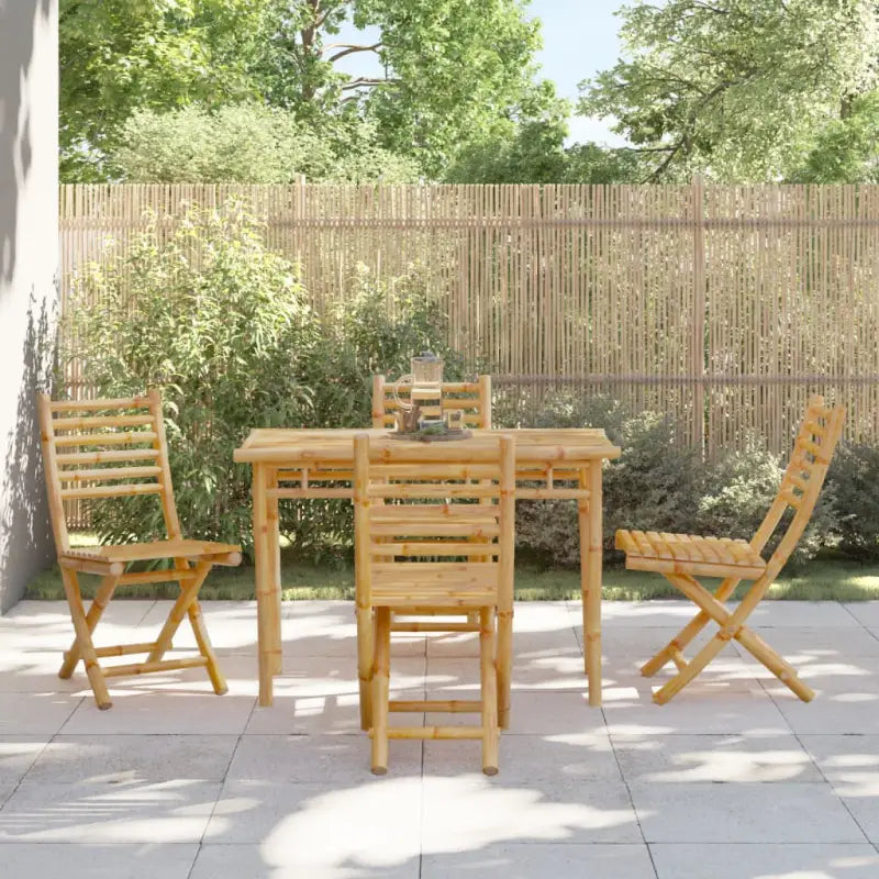 Inklapbare Bamboe Tuinstoelen voor Buiten en Terras - 4 - Tuinstoelen