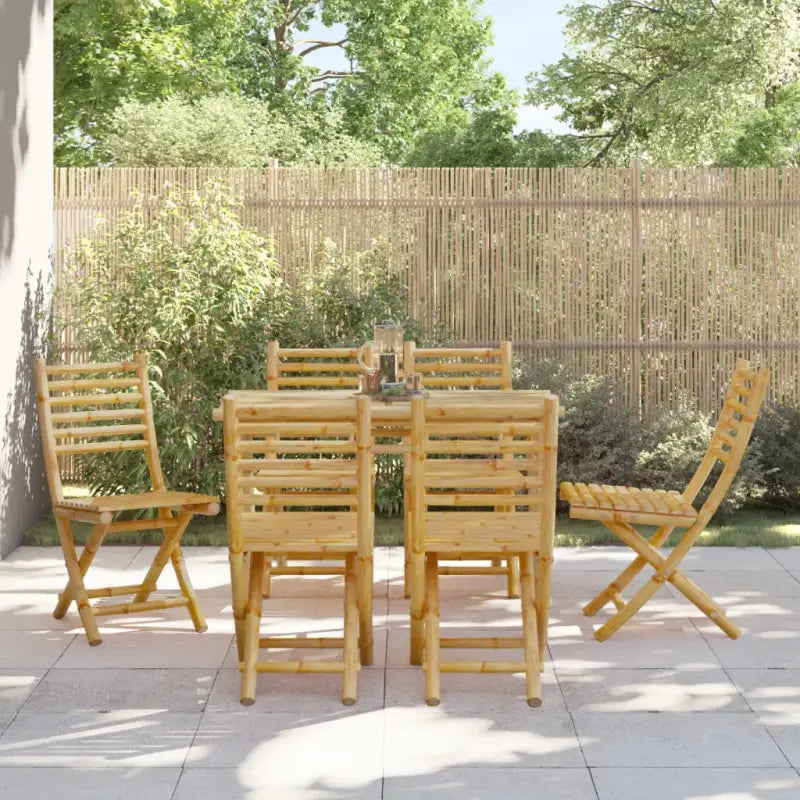 Inklapbare Bamboe Tuinstoelen voor Buiten en Terras - 6 - Tuinstoelen