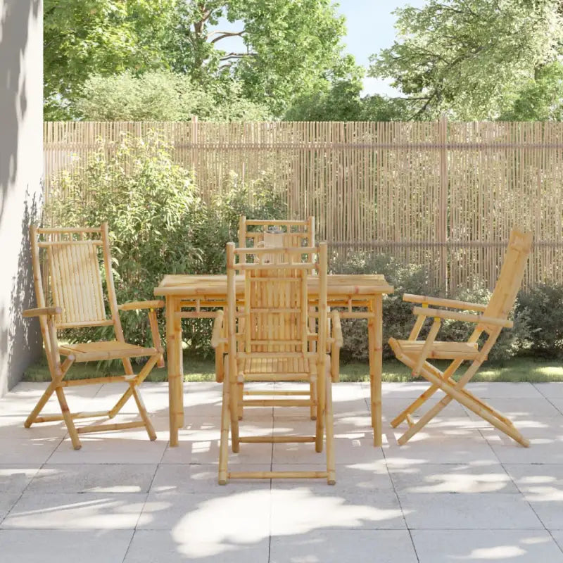 Inklapbare bamboe tuinstoelen voor buitenplezier - 4 / Met armleuning - Tuinstoelen