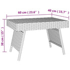 Inklapbare bijzettafel met gepoedercoat stalen frame en poly rattan - Bijzettafels