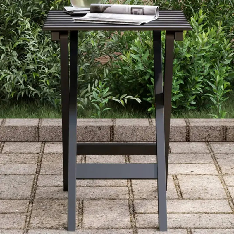Inklapbare bijzettafel van massief populierenhout voor binnen en buiten - Zwart / 1 - Tuintafels