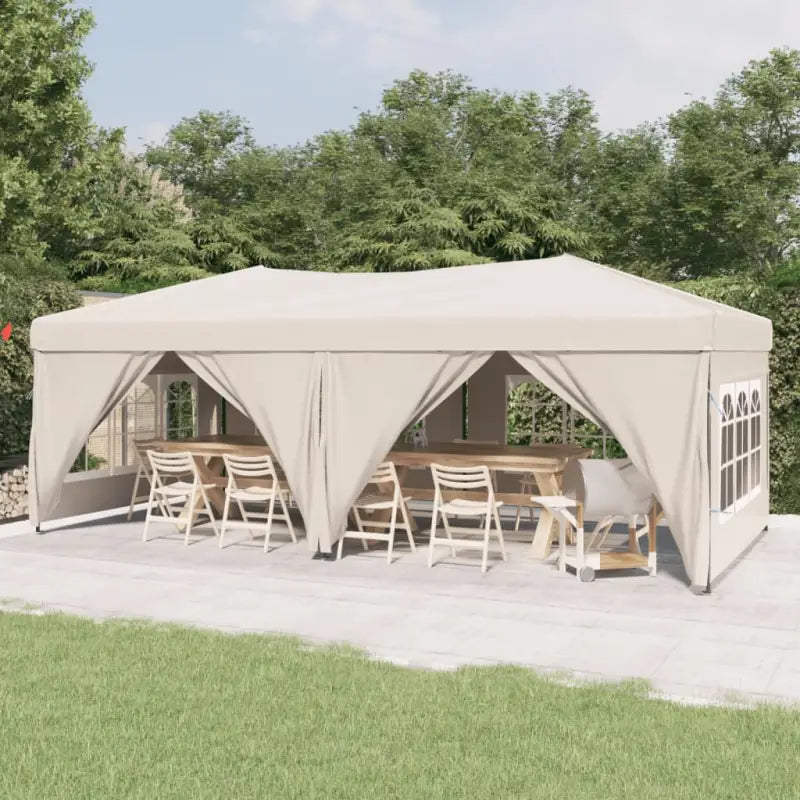 Inklapbare partytent met 210D Oxford stof voor buitenevenementen - Crème / 3 x 6 m / 1 - Partytenten & prieëlen
