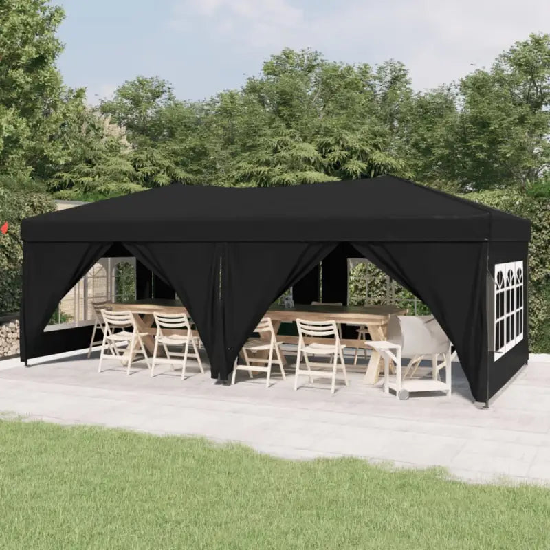 Inklapbare partytent met 210D Oxford stof voor buitenevenementen - Zwart / 3 x 6 m / 1 - Partytenten & prieëlen