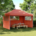 Inklapbare partytent met gepoedercoat staal voor buitenactiviteiten - Taupe / 1 / met 4 zijwanden - Partytenten &