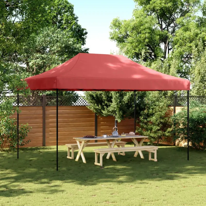 Inklapbare partytent met gepoedercoat staal voor buitenactiviteiten - Bordeauxrood / 1 / Zonder zijwand - Partytenten &