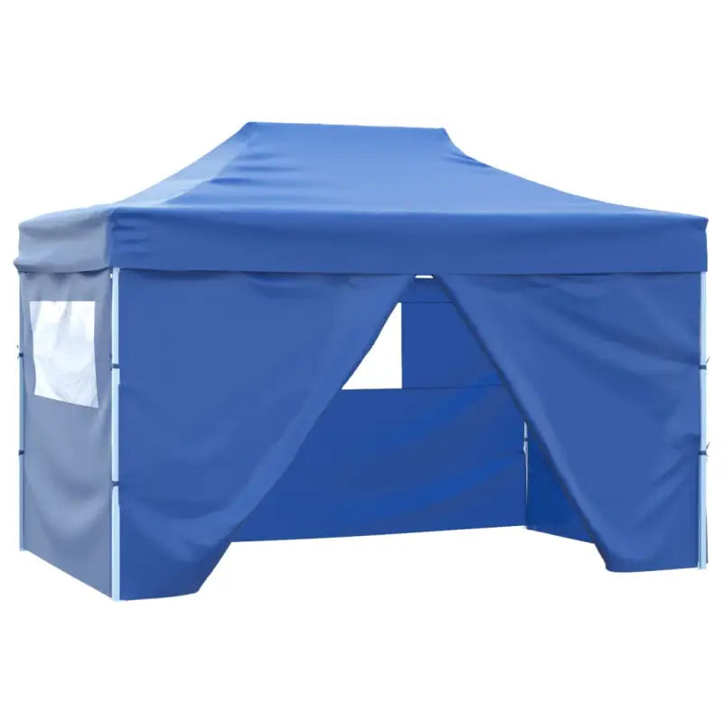 Inklapbare partytent met oxford stof en gepoedercoat staal voor buitenactiviteiten - Blauw / 1 / Met 4 wanden